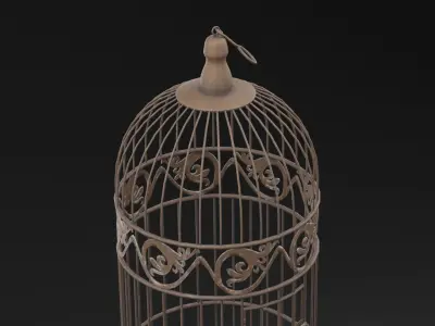 Rusty Bird Cage 3D model