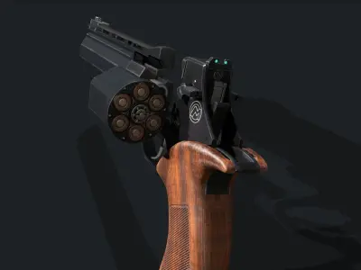 Unica 6 revolver Low-poly 3D model