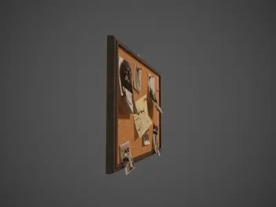 Detective Pinboard Low-poly 3D model