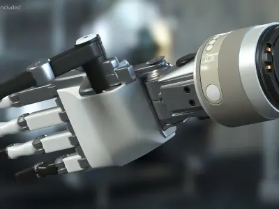 Rigged Mechanical Hands Collection 2 3D model