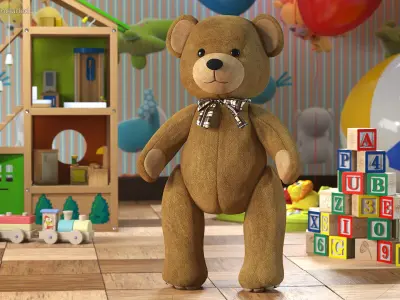 Teddy Bear Rigged for Cinema 4D 3D model