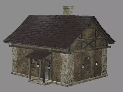 Medieval Viking House 10 Game Ready Low-poly 3D Model Low-poly 3D model