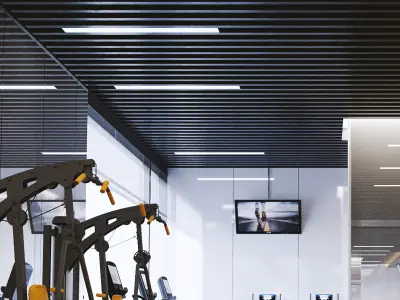 GYM model room with equipment 3D model