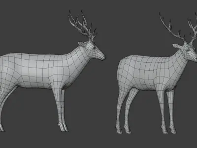 Deer Lowpoly model Low-poly 3D model