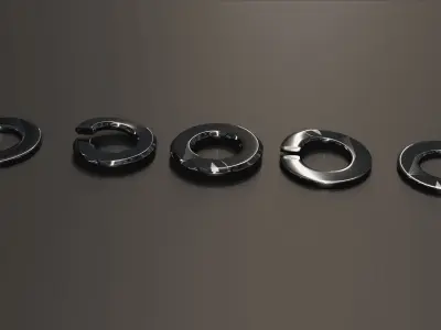 Bolt Nut and Washer 3D model