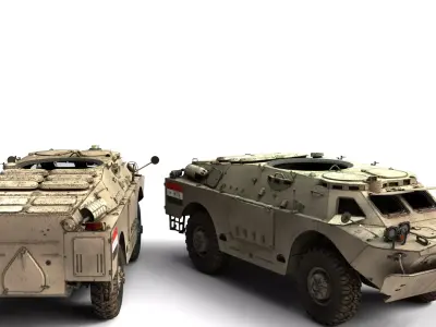 Gaz Brdm 2 Rigged Armored Reconnaissance Vehicle 3D Model  3D model
