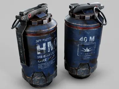 Sci-Fi Grenade Low-poly HMX Low-poly 3D model