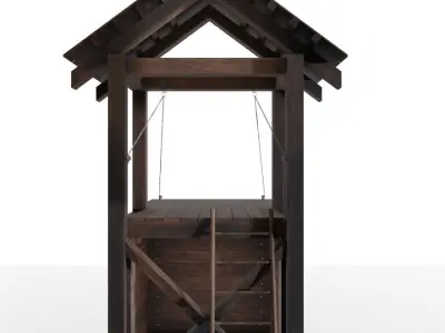 Tower siege medieval Low-poly 3D model