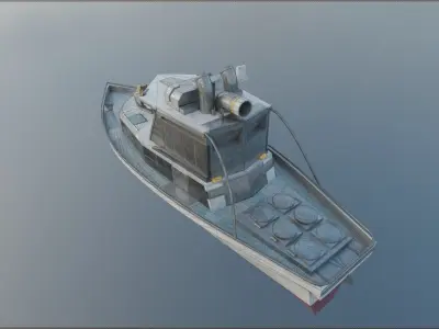 Game Ready Patrol Boat Low-poly 3D model