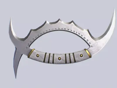 Deer horn knife Low-poly 3D model