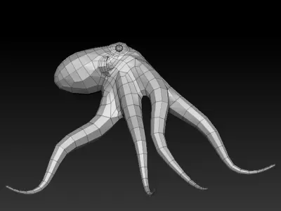 3D OCTOPUS LOWPOLY Low-poly 3D model