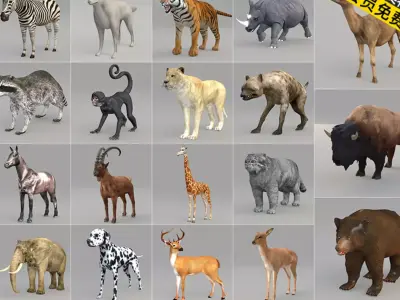 Wild animals 3D model