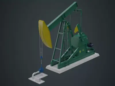 Oil Pumpjack 1A Low-poly 3D model