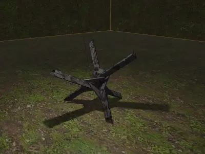 Army Hedgehog Roadblock Obstacle Low-poly 3D model