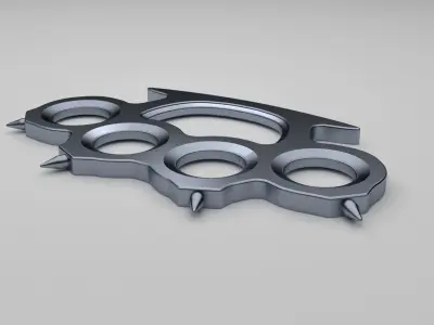 Knuckle Dusters 3D Model - 4 Different Types - Low-poly 3D model