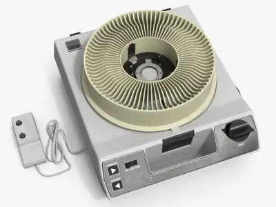 Vintage Carousel Slide Projector Gray Body 3D model