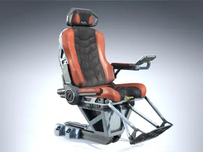 Sci-fi Pilot Seat1 3D model