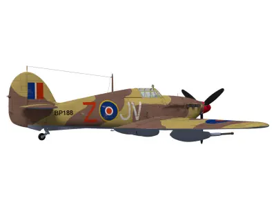 Hawker Hurricane MK2d 3D model