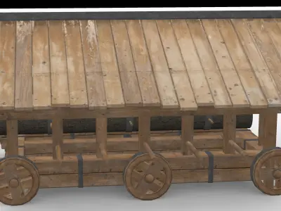 Medieval Battering Ram Low-poly 3D model purchase