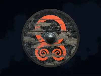 Viking shield 4 - War-Torn Low-poly 3D model