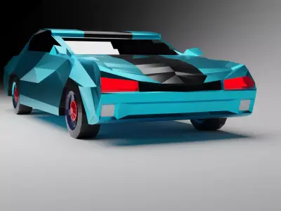 Low Polly Car ready For Games and Animation Free low-poly 3D model