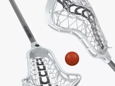 Lacrosse Stick and Ball 3D model purchase