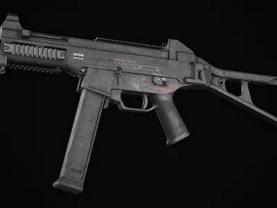 HK UMP-45 - Game ready  Low-poly 3D model