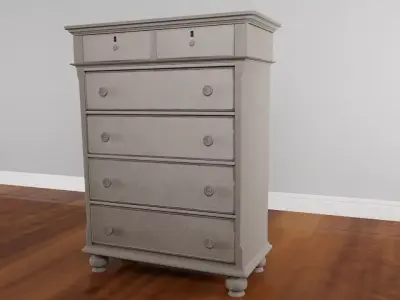 Newport 5-Drawer Antique Birch Master Chest  Low-poly 3D model