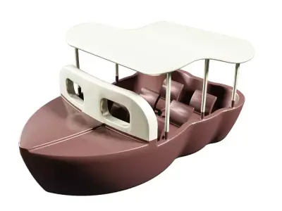 Astonishing Cartoon Tourist Boat Low-poly 3D model
