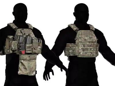 WARRIOR ASSAULT DCS PLATE CARRIER VEST BUNDLE 3D Model Pack