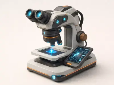 Advanced Sci Fi Microscope Asset High-Detail 3D Model  3D print model