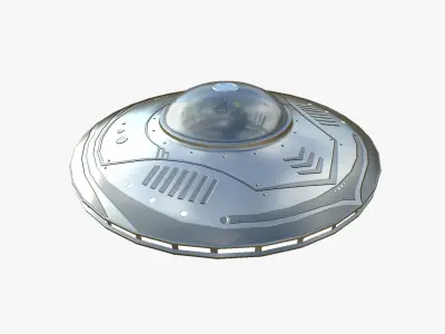 Alien Spaceship UFO B02 Aluminum - Sci Fi Spacecraft Design Low-poly 3D model