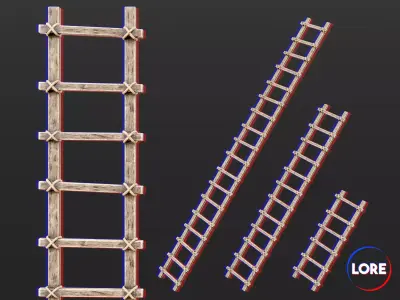 Medieval Siege Engine Ladders Low-poly 3D model