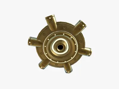 Alien Spaceship UFO J07 Gold - Sci Fi Spacecraft Design Low-poly 3D model