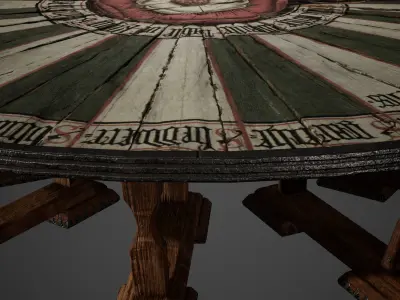 Medieval Table Low Poly Game Ready Low-poly 3D model