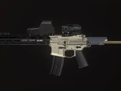 AAC Honey Badger Assault Rifle Low-poly 3D model