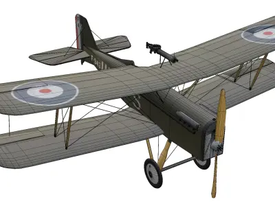 Royal Aircraft Factory SE5 Low-poly 3D model
