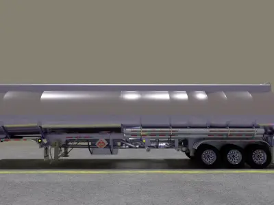 12500 gallon aluminum tri-axle petroleum tanker 3D model