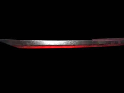 Combat katana Low-poly 3D model