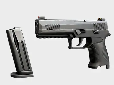 Stylized Pistol 01 Free low-poly 3D model