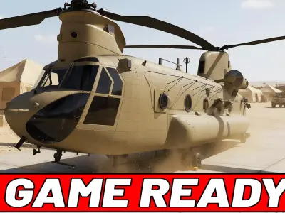 Chinook Helicopter Low-poly 3D model