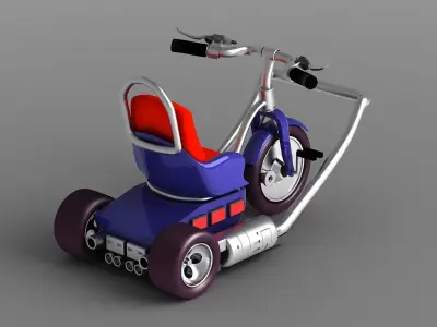 toon cartoon wheel vehiclerealistic child plastic 3D model