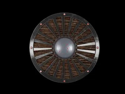 Shield Low-poly 3D model 7
