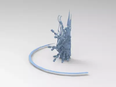 Sci fi squid gate ring part 1 Low-poly 3D model