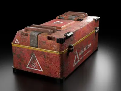 sci-fi chest  storage virus box storage Free 3D model