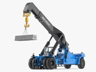 Reach Stacker Nielsen NCN 180TH Loading Concrete Barriers 3D model