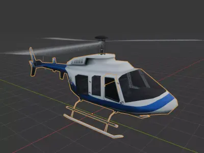 Low Poly Police Helicopter Low-poly 3D model