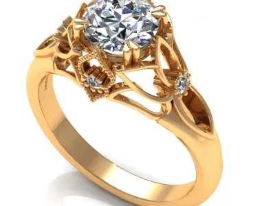 Antique Diamond Ring 3D print model