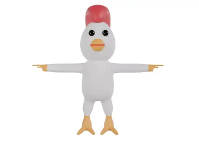 3D model of a cartoon chicken Free 3D model