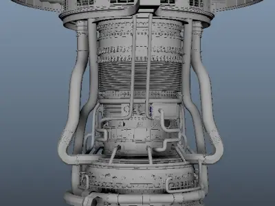 Jet Engine High Poly Model 3D model